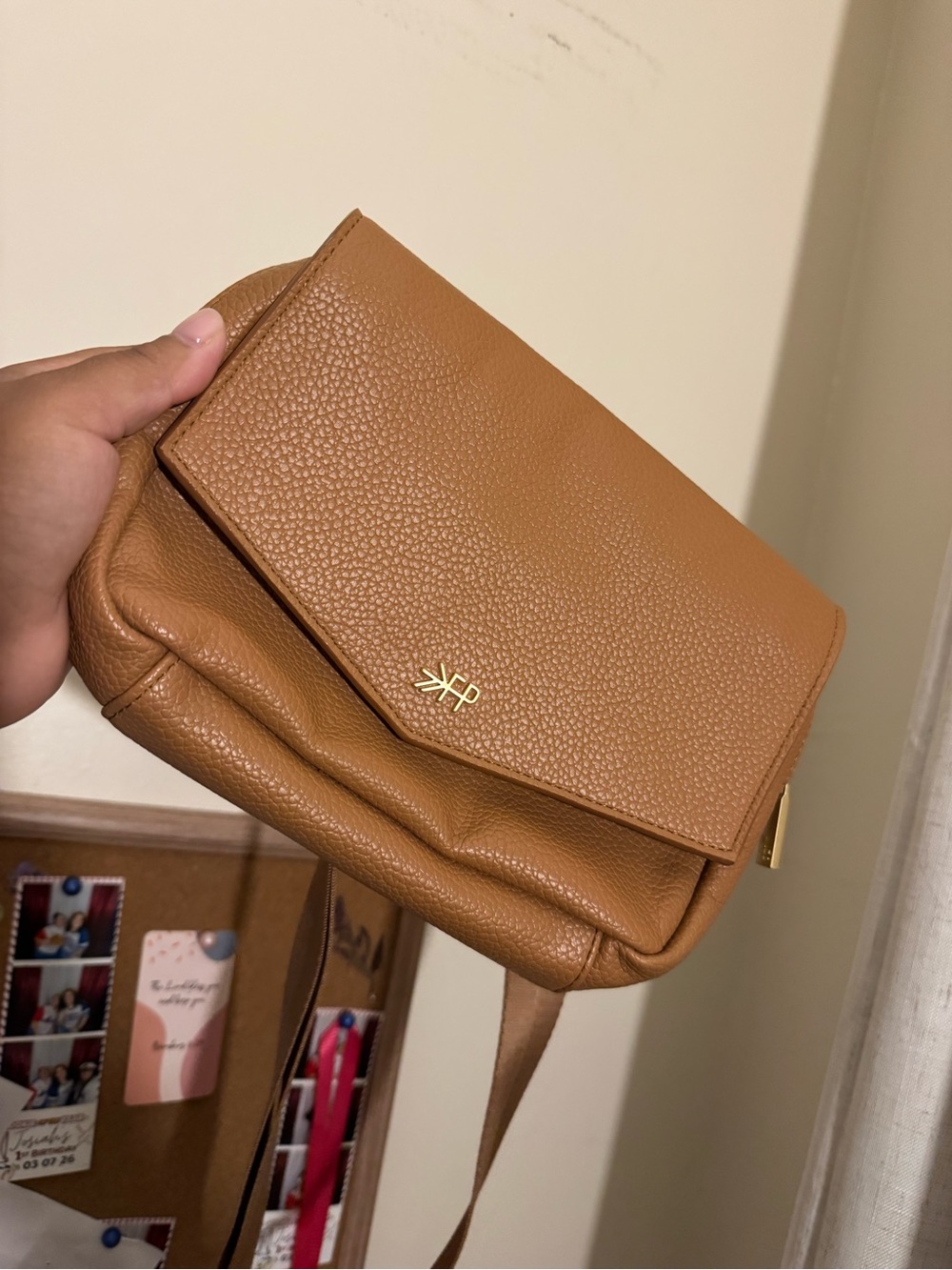 Freshly Picked Tan Crossbody Leather Shoulder Bag - Brand